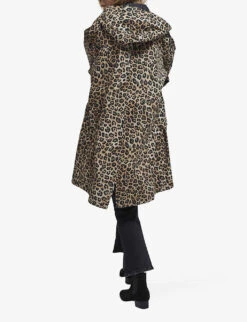 THE KOOPLES Leopard-print Hooded Woven Parka Jacket -Selfridges Store R03904053 LEO01 ALT03