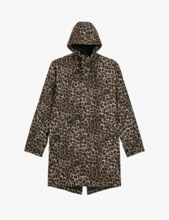 THE KOOPLES Leopard-print Hooded Woven Parka Jacket