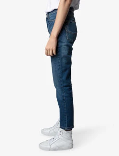 Zadig & Voltaire Mamma Straight-leg Mid-rise Stretch-denim Jeans -Selfridges Store R03910623 MEDIUMBLUE ALT02