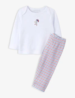 London Striped-bottom Organic Cotton-jersey Pyjamas 0-24 Months