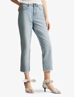Ted Baker Nellin Straight-leg Raw-hem Denim Jeans 6 Ted Baker Nellin Straight-leg Raw-hem Denim Jeans -Selfridges Store R03920106 LTWASH ALT02