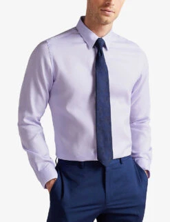 Ted Baker Daltoss Slim-fit Cotton Shirt -Selfridges Store R03920150 LILAC ALT02
