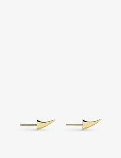 Rose Thorn Gold-tone Sterling Silver Stud Earrings