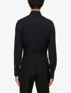Alexander McQueen Harness Stretch-cotton Shirt -Selfridges Store R03922894 BLACK ALT03