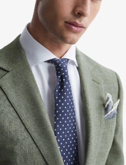 Reiss Attire Slim-fit Wool-blend Blazer -Selfridges Store R03924644 SAGE ALT04