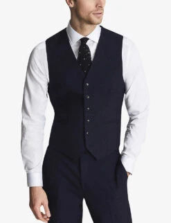 Reiss Bold Slim-fit Wool Waistcoat -Selfridges Store R03924757 NAVY ALT02