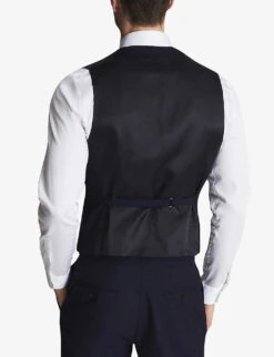 Reiss Bold Slim-fit Wool Waistcoat -Selfridges Store R03924757 NAVY ALT03