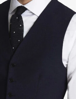 Reiss Bold Slim-fit Wool Waistcoat -Selfridges Store R03924757 NAVY ALT04