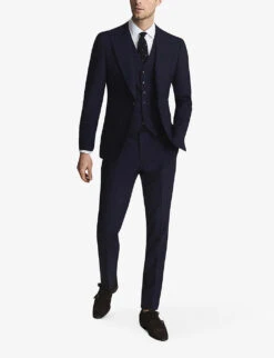 Reiss Bold Slim-fit Wool Waistcoat -Selfridges Store R03924757 NAVY ALT05