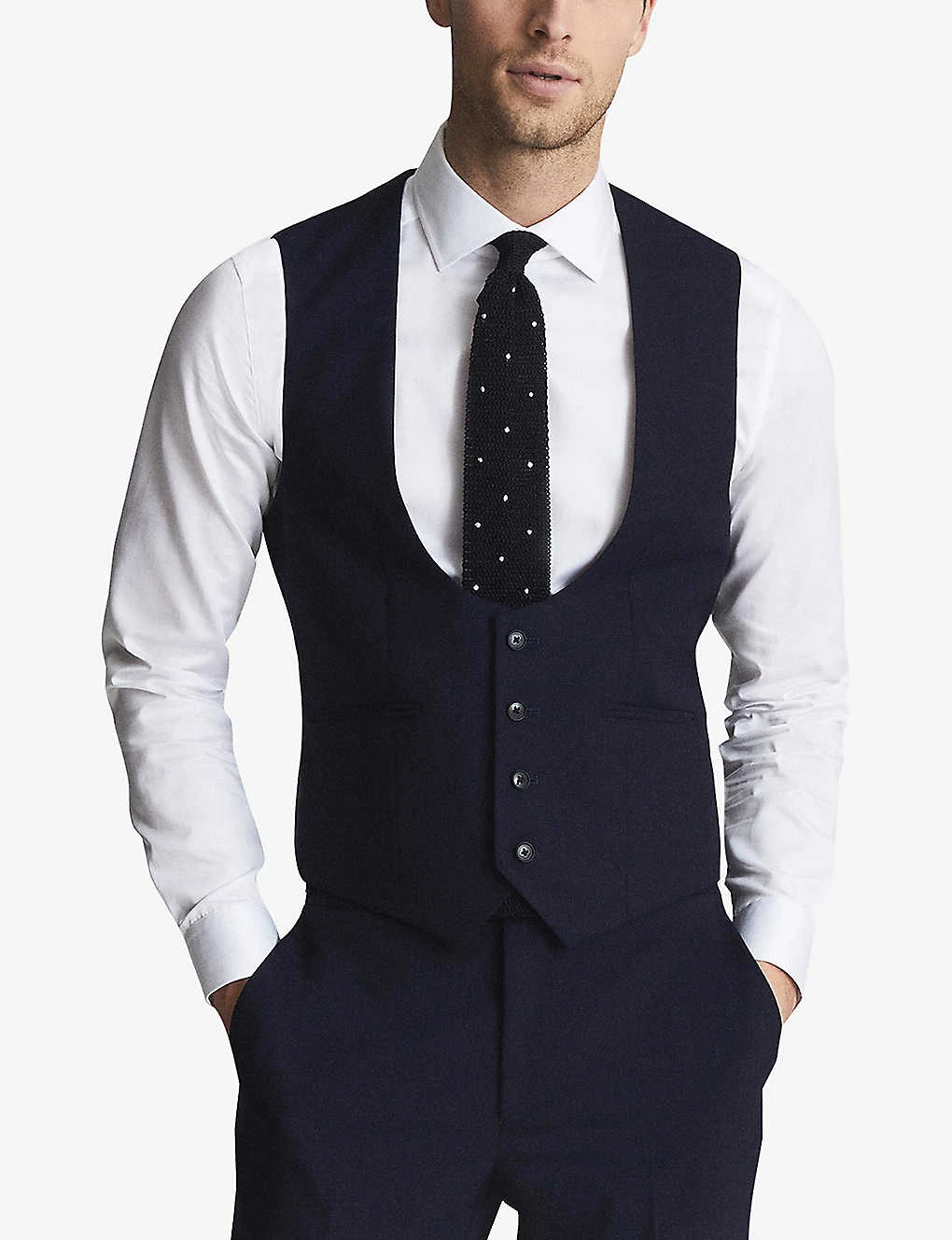 Reiss Bold Slim-fit Horseshoe Wool Waistcoat 3 Reiss Bold Slim-fit Horseshoe Wool Waistcoat - Image 3
