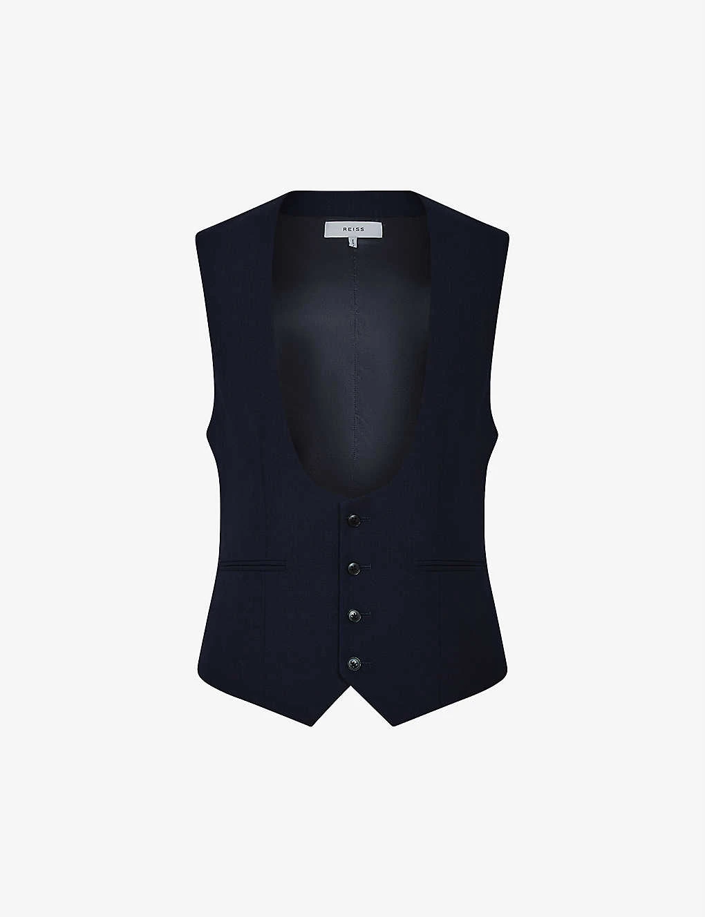 Reiss Bold Slim-fit Horseshoe Wool Waistcoat 1 Reiss Bold Slim-fit Horseshoe Wool Waistcoat
