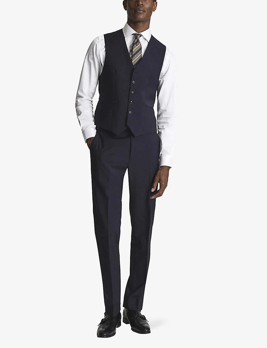 Reiss Hope Travel Wool-blend Fitted Waistcoat 2 Reiss Hope Travel Wool-blend Fitted Waistcoat - Image 2