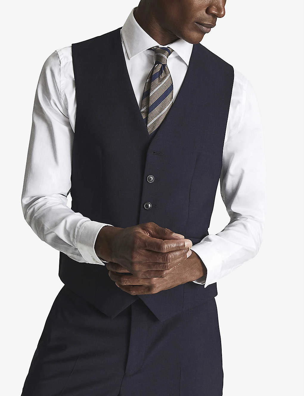Reiss Hope Travel Wool-blend Fitted Waistcoat 3 Reiss Hope Travel Wool-blend Fitted Waistcoat - Image 3