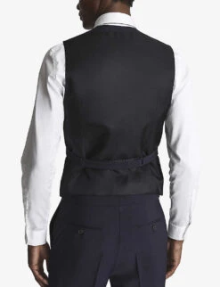 Reiss Hope Travel Wool-blend Fitted Waistcoat 9 Reiss Hope Travel Wool-blend Fitted Waistcoat -Selfridges Store R03924767 NAVY ALT03