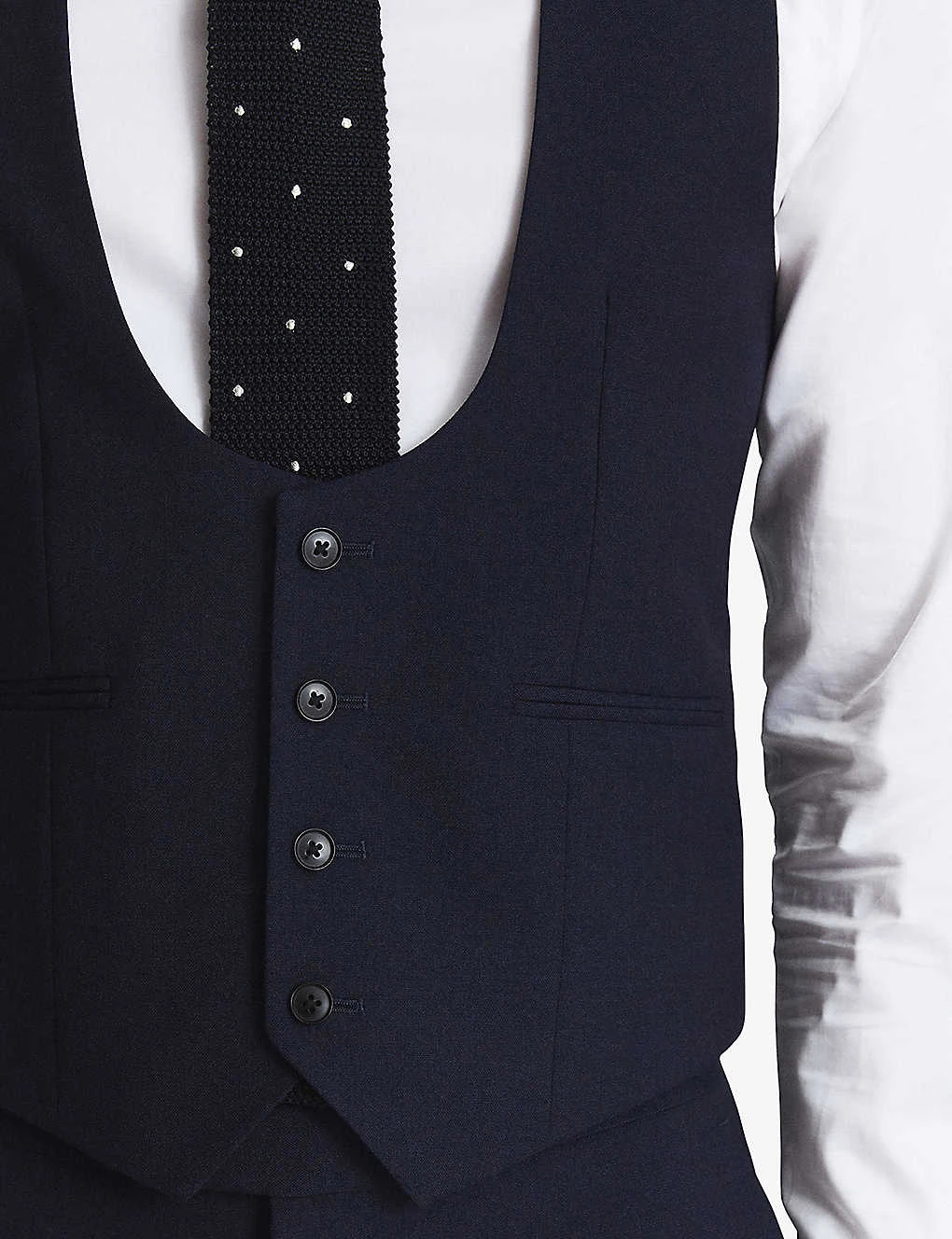 Reiss Hope Travel Wool-blend Fitted Waistcoat 6 Reiss Hope Travel Wool-blend Fitted Waistcoat - Image 6