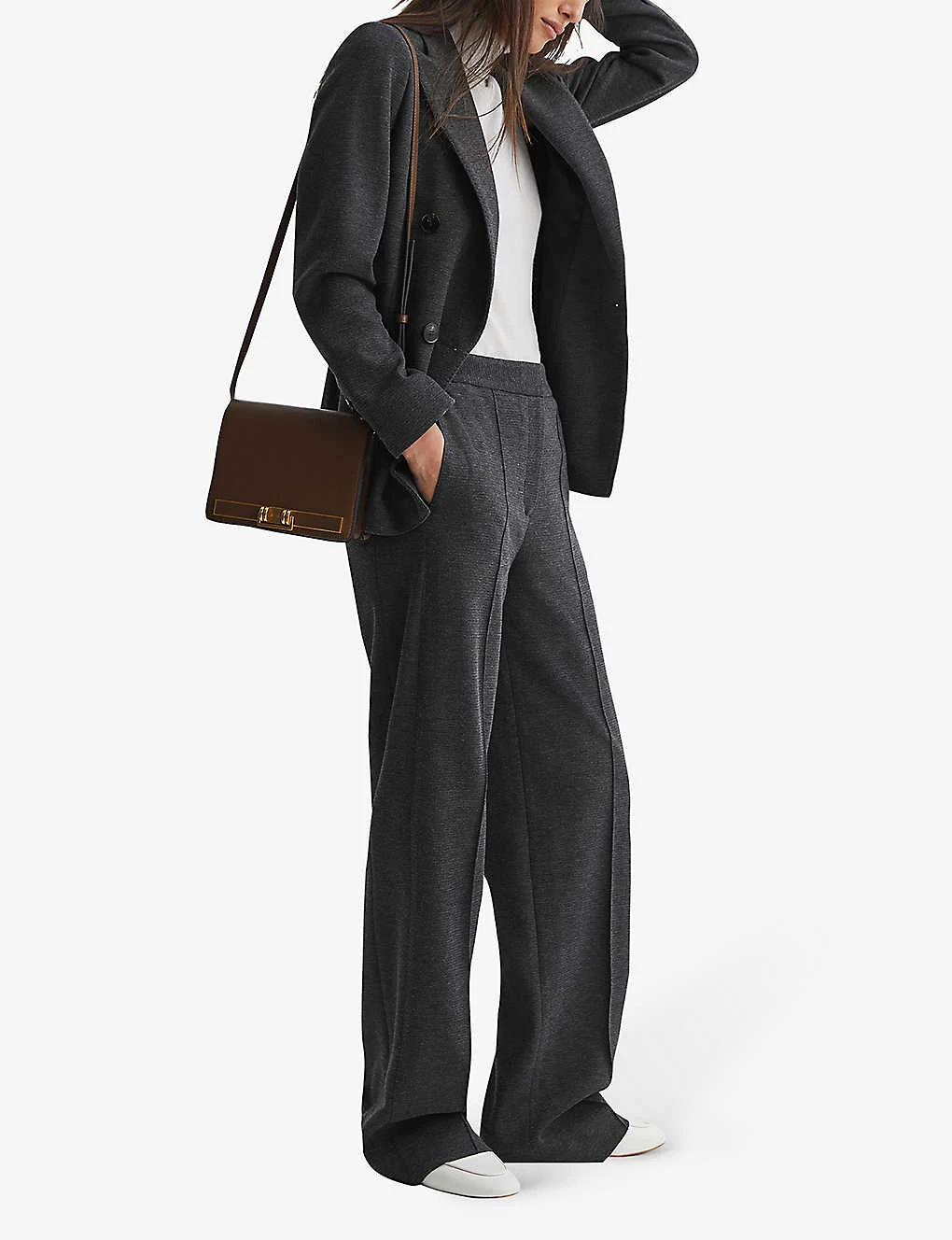 Reiss Iria Double-breasted Woven-blend Blazer 2 Reiss Iria Double-breasted Woven-blend Blazer - Image 2