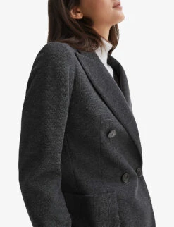 Reiss Iria Double-breasted Woven-blend Blazer 9 Reiss Iria Double-breasted Woven-blend Blazer -Selfridges Store R03924773 GREYMELANGE ALT04