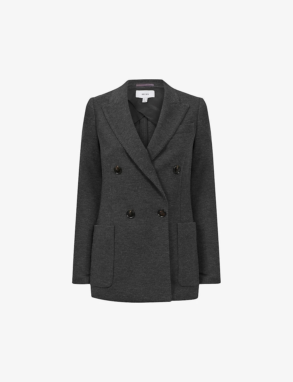 Reiss Iria Double-breasted Woven-blend Blazer 1 Reiss Iria Double-breasted Woven-blend Blazer