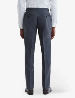 Reiss Fine Pressed-crease Wool Trousers 8 Reiss Fine Pressed-crease Wool Trousers -Selfridges Store R03924850 AIRFORCEBLUE ALT03