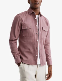 Reiss Arlo Pocket-detail Cotton-canvas Overshirt -Selfridges Store R03925078 WOODROSE ALT02