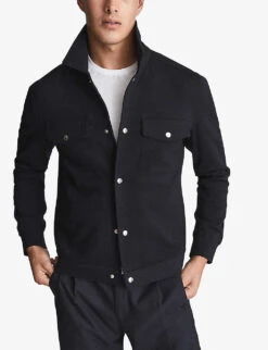 Reiss Jerry Stretch-woven Overshirt -Selfridges Store R03925199 NAVY ALT02
