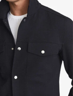 Reiss Jerry Stretch-woven Overshirt -Selfridges Store R03925199 NAVY ALT04