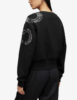 AllSaints Tempest Separo Organic Cotton-blend Sweatshirt -Selfridges Store R03925682 BLACK ALT03