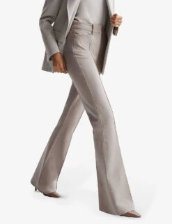 Reiss Dylan Flare-leg Stretch-woven Trousers -Selfridges Store R03925837 NEUTRAL ALT02