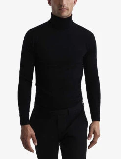 Reiss Caine Roll-neck Wool Jumper -Selfridges Store R03925952 BLACK ALT02
