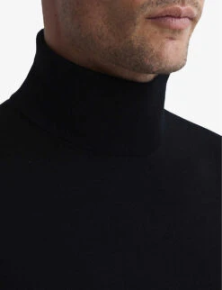 Reiss Caine Roll-neck Wool Jumper -Selfridges Store R03925952 BLACK ALT04