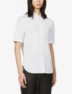 Alexander McQueen Brad Pitt Slim-fit Stretch-cotton Shirt -Selfridges Store R03929358 WHITE ALT02