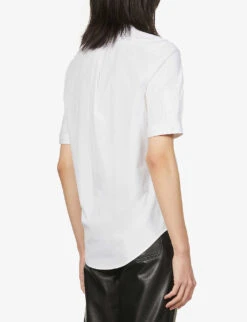 Alexander McQueen Brad Pitt Slim-fit Stretch-cotton Shirt -Selfridges Store R03929358 WHITE ALT03