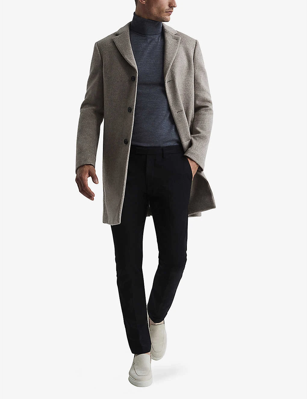 Reiss Gable Notch-lapel Single-breasted Wool-blend Coat 2 Reiss Gable Notch-lapel Single-breasted Wool-blend Coat - Image 2