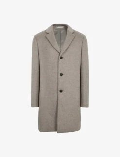 Reiss Gable Notch-lapel Single-breasted Wool-blend Coat