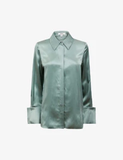 Reiss Hailey Point-collar Silk Shirt