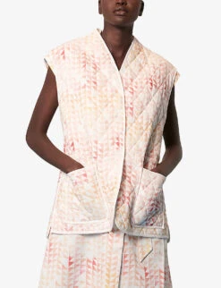 Whistles Hexagon-print Cotton Gilet -Selfridges Store R03939557 MULTICOLOURED ALT02