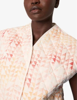 Whistles Hexagon-print Cotton Gilet -Selfridges Store R03939557 MULTICOLOURED ALT04