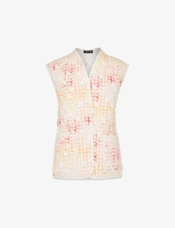 Whistles Hexagon-print Cotton Gilet