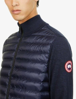 Canada Goose Hybridge Funnel-neck Regular-fit Wool-down Jacket -Selfridges Store R03940810 NAVY ALT04