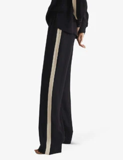 Reiss Aria Wide-leg High-rise Woven Trousers 9 Reiss Aria Wide-leg High-rise Woven Trousers -Selfridges Store R03942112 BLACK ALT04
