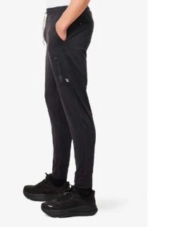 Vuori Sunday Brand-print Recycled-polyester Stretch Jogging Bottoms -Selfridges Store R03944719 BLACK ALT02