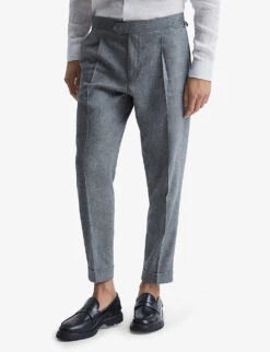 Reiss Map Tapered Mid-rise Stretch-woven Trousers -Selfridges Store R03945840 INDIGO ALT02