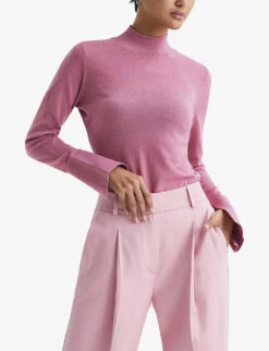 Reiss Sasha Split-sleeve Merino-wool Jumper 7 Reiss Sasha Split-sleeve Merino-wool Jumper -Selfridges Store R03945873 PINK ALT02