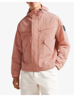 Ted Baker Brand-patch Relaxed-fit Shell Hooded Jacket -Selfridges Store R03946258 MIDPINK ALT02