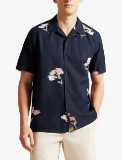 Ted Baker Neele Floral-print Woven Shirt 6 Ted Baker Neele Floral-print Woven Shirt -Selfridges Store R03946724 NAVY ALT02