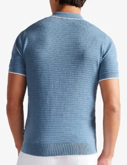 Ted Baker Durdle Short-sleeved Cotton Polo Shirt -Selfridges Store R03946735 SKYBLUE ALT03