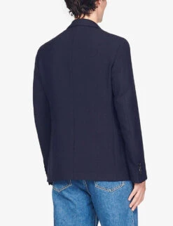 Sandro Unstructured Single-breasted Jersey Suit Jacket -Selfridges Store R03947830 BLEUS ALT03