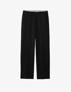 Sandro Brooks Regular-fit Wide-leg Wool-blend Trousers