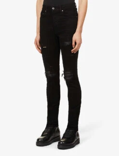 Amiri Mx1 Core Distressed Regular-fit Stretch-denim Jeans -Selfridges Store R03948694 BLACK ALT02