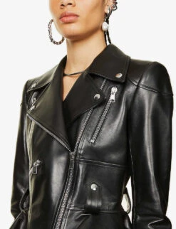 Alexander McQueen Frock-detail Peplum Leather Biker Jacket 9 Alexander McQueen Frock-detail Peplum Leather Biker Jacket -Selfridges Store R03951914 BLACK ALT04